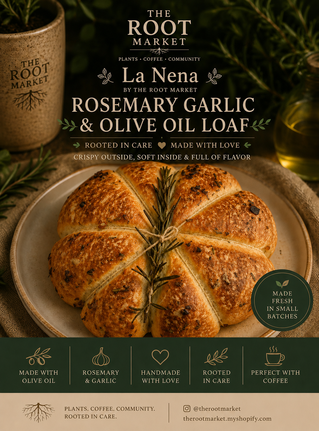 Rosemary Garlic & Olive Oil Milo’s Loaf