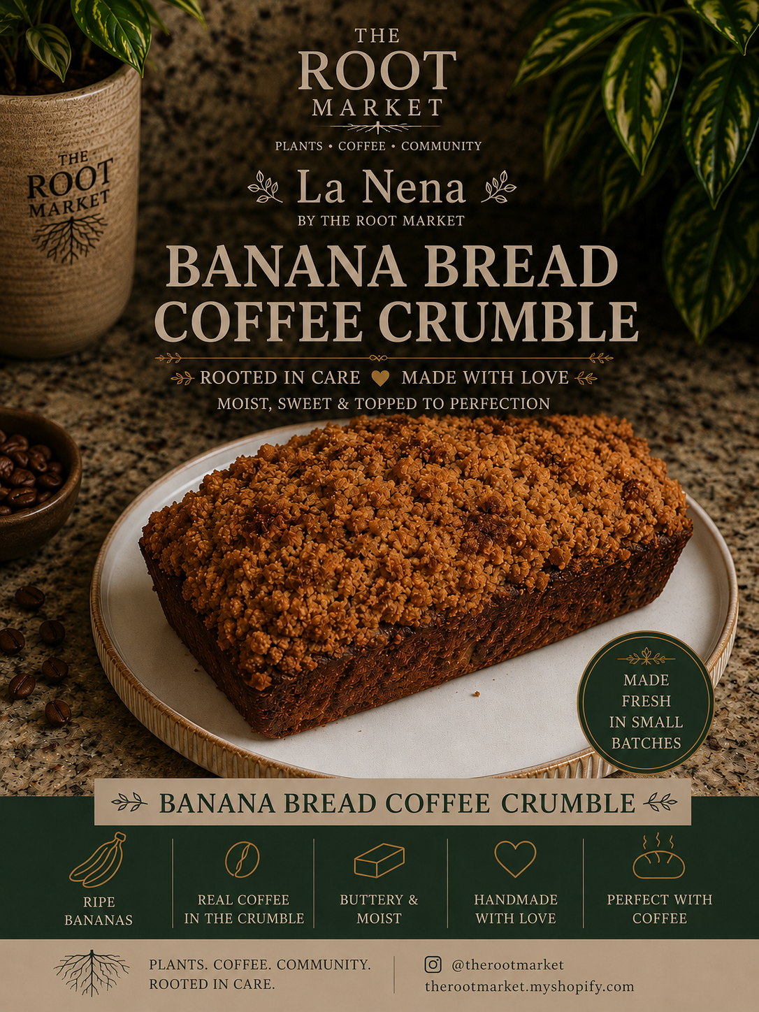Banana Coffee Crumble Cake