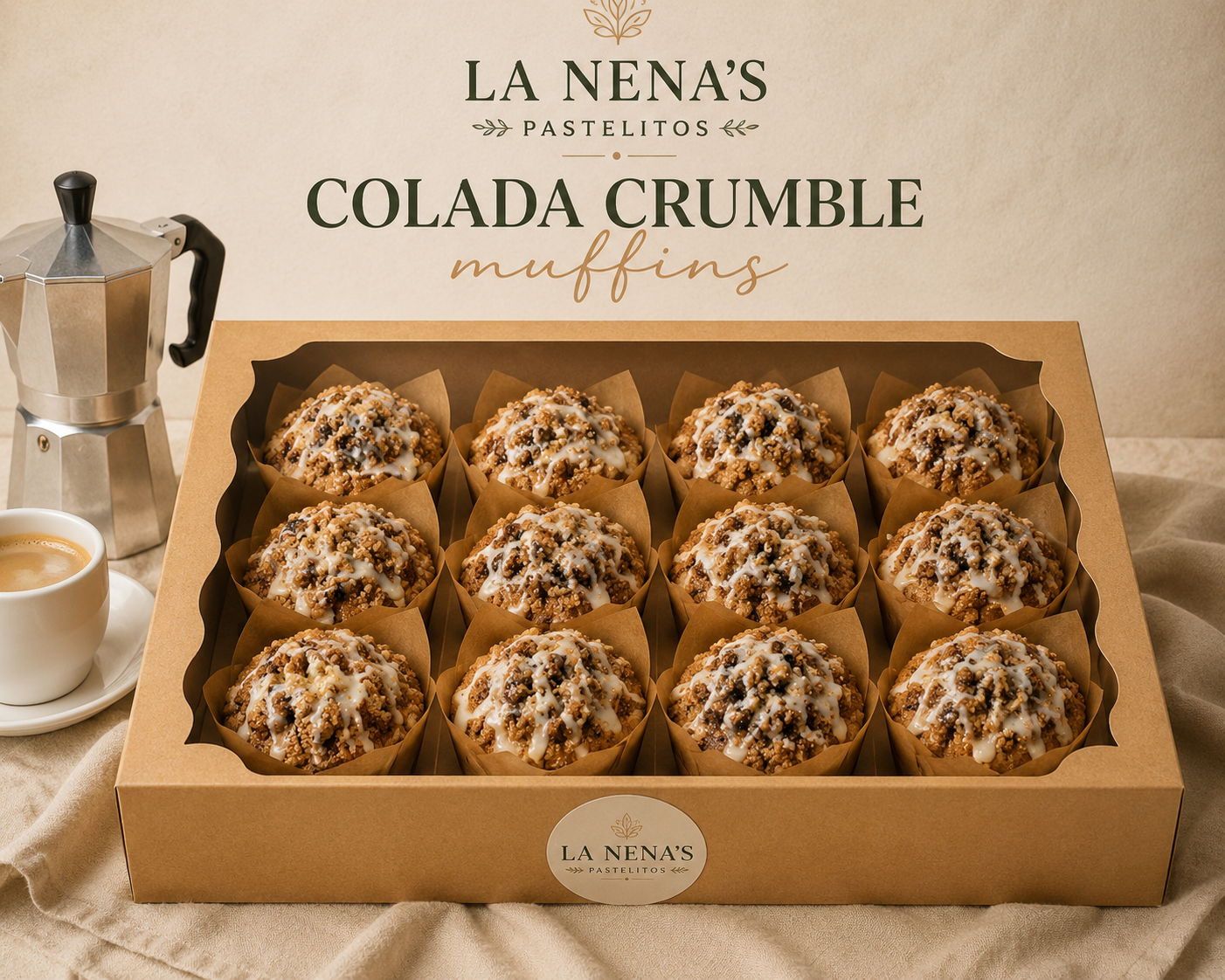 La Nena’s Colada Crumble Muffin - 12 Pack