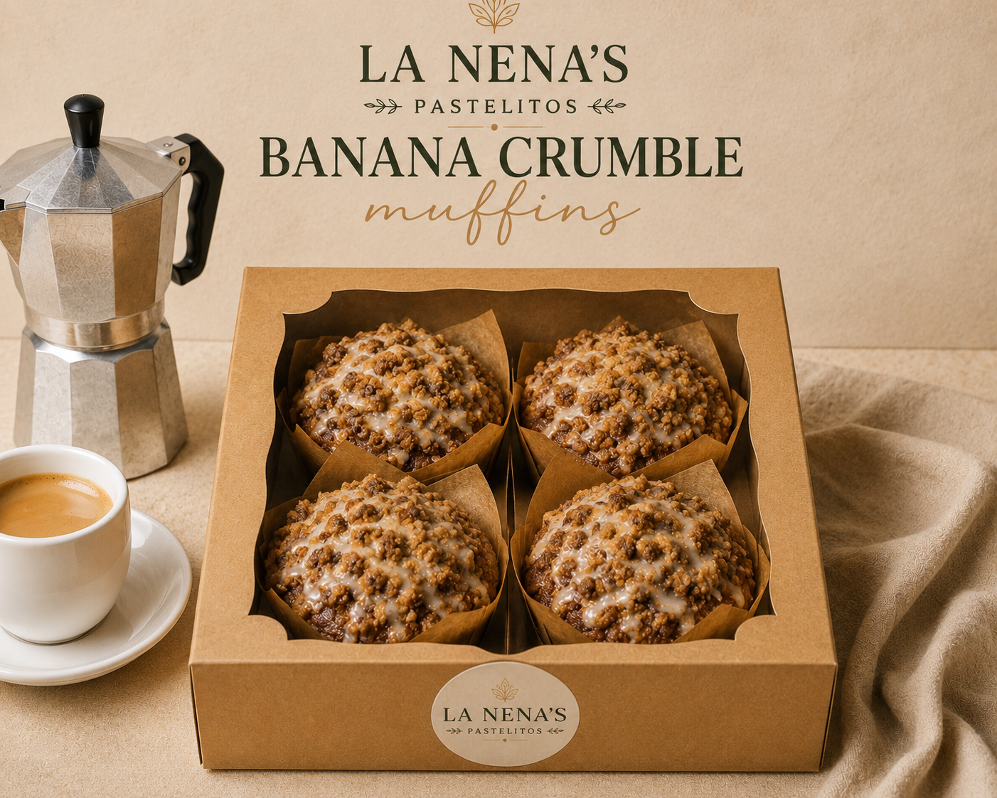 La Nena’s Banana Crumble Muffin - 4 Pack