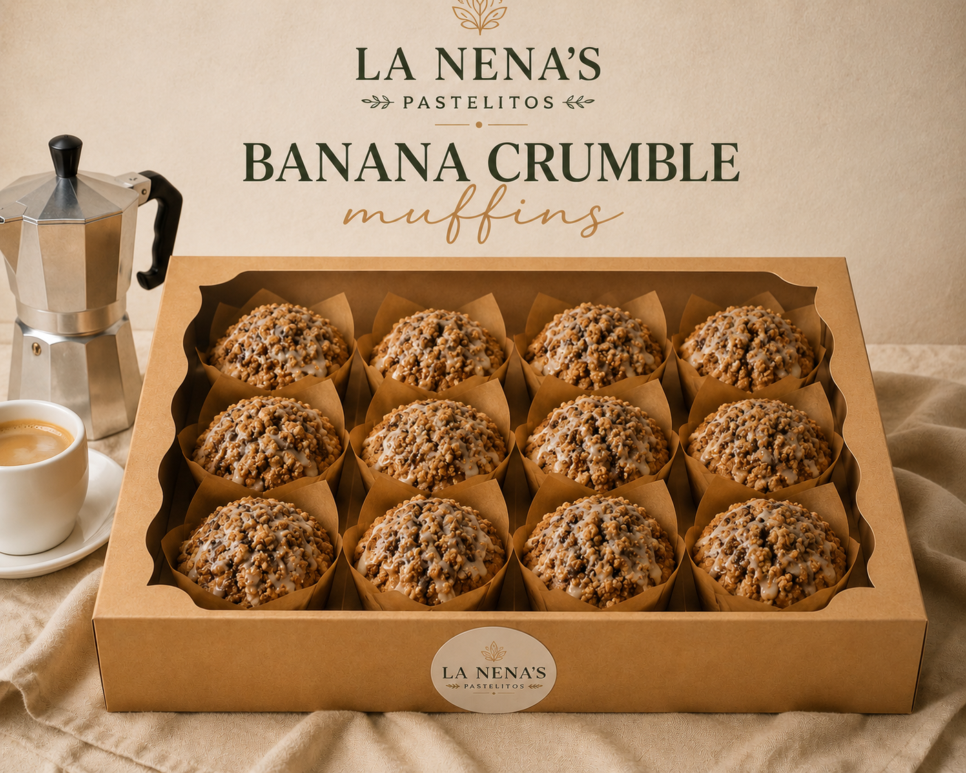La Nena’s Banana Crumble Muffin - 12 Pack